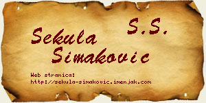Sekula Simaković vizit kartica